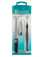 ZINGER Набор SIS-45 пилка+деревянная палочка+триммер+книпсер  
