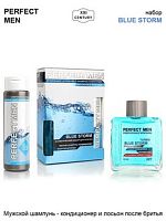 Набор для мужчин "PERFECT MEN BLUE STORM" (шампунь-кондиционер д/волос 250 мл + лосьон п/бритья 100)