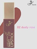 Стойкая жидкая матовая помада Long Lasting 8H тон 02 Dusty rose FFLEUR L480