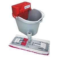 Росмоп Комплект для руч. мойки пола, отжим красный, держатель мопа Кваттро мини 40 см., ведро 10 л
