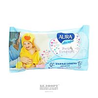 AURA ULTRA COMFORT Влажные салфетки для детей 15шт 110шт/к