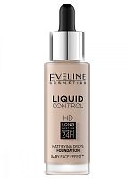 EVELINE Жидкая тональная основа LIQUID CONTROL №020 - ROSE BEIGE 32мл