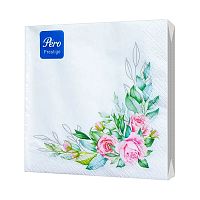 Салфетки Pero Prestige 33х33 "Розовые розы" 3сл 20л 12шт/кор