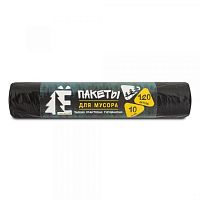 Мешки для мусора 120л (68*105*20мкм)Ромашка (10шт/рул35рул/кор)черный ЕЛР-ВР-1201035-Ч							