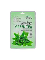 Маска для лица ампульная тканевая EKEL GREEN TEA 25г