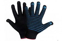 Перчатки трикотажные 6-х нитка с ПВХ, 10 класс 10пар серые