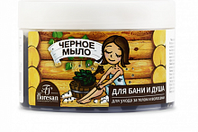 Натуральное мыло арт37 для бани и душа Черное, для ухода  за телом и волосами таежное 450мл 6шт/кор