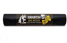 Мешки для мусора 240л ПВД (86х125*20мкм)Ромашка (10шт/рул28рул/кор) черные ЕЛР-ВР-240-10/28/Ч			