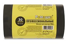 Мешки для мусора 30л ПРОФЕССИОН(48*57,5*10мкн)Ромашка(50шт/р12р/кор),слож-звезда, черн.ПФ-30/50/12