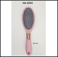 Расческа 6503 Массажка вытянутый овал с пластик. зубьями/soft touch 23,5 см