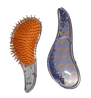 Расческа 9588 Массажка  с фрукт. принтом,с блестками