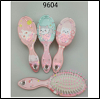 Расческа 9604 Детская, круглая с блестками-звездочками внутри. 17см 