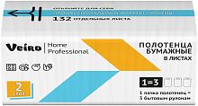VEIRO Полотенца бумажные Professional Home V-сложение, 2-х сл. 210*216 мм 132л 20шт/кор 